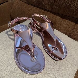 Shiny metallic rose gold Sandals